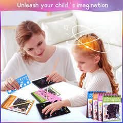 POKONBOY scratch notebooks are safe with no toxic powder for kids.