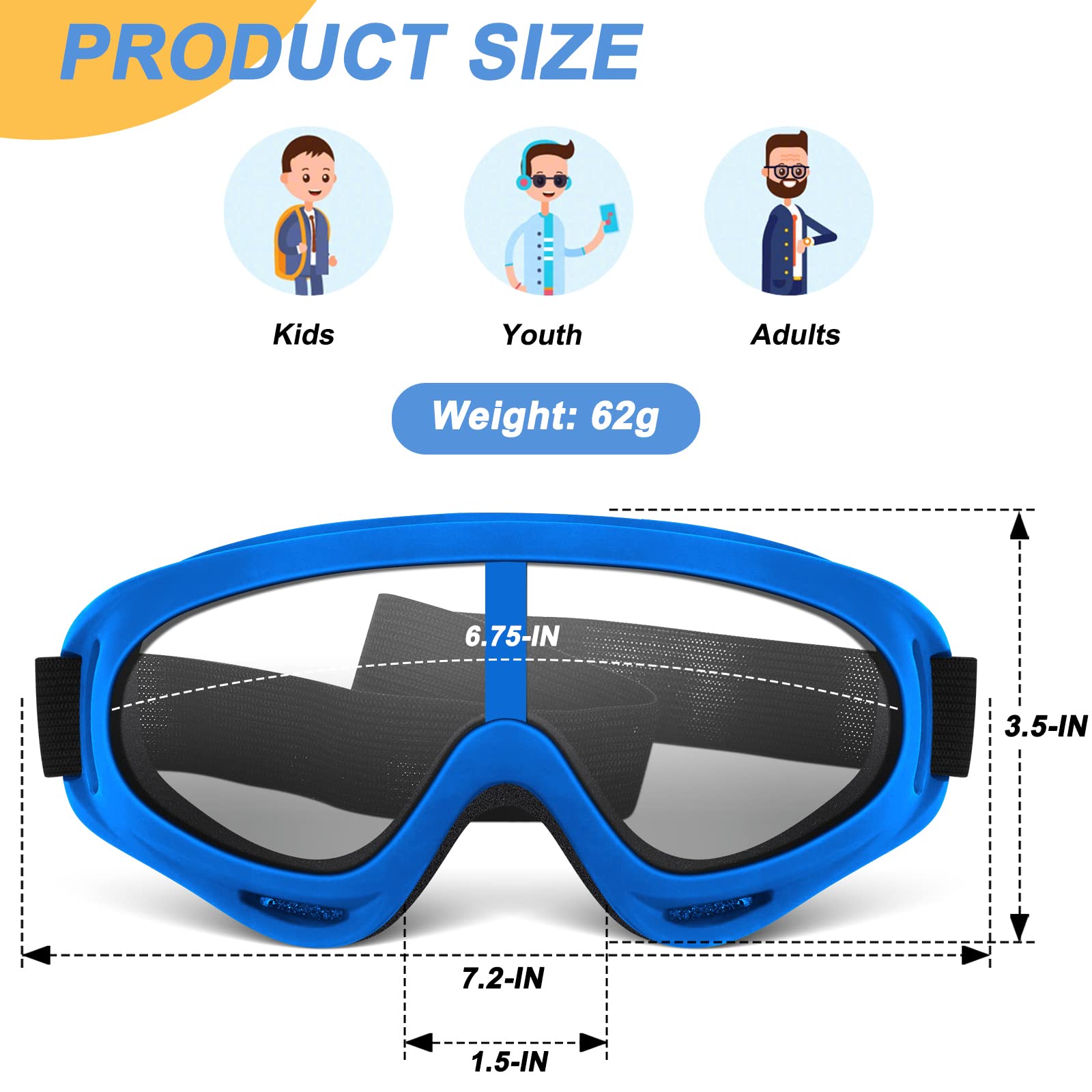 POKONBOY blue Nerf goggles designed for easy team color identification.
