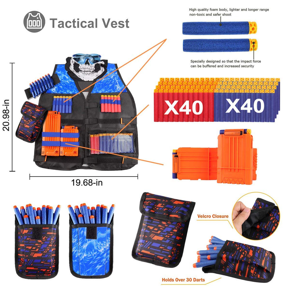 POKONBOY packaging box presents a complete Nerf gift set for kids.