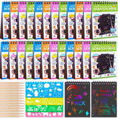 POKONBOY rainbow scratch notebooks reveal bright colors with every scratch.
