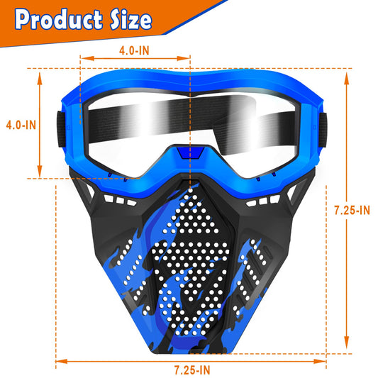 POKONBOY red tactical mask with goggles for fast paced Nerf battles.