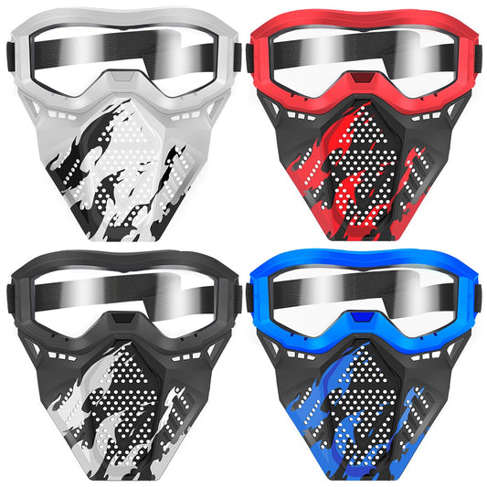 POKONBOY tactical mask for kids front view with wraparound lens and color options.