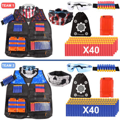 POKONBOY two-tone vest close-up showing durable fabric for outdoor play.