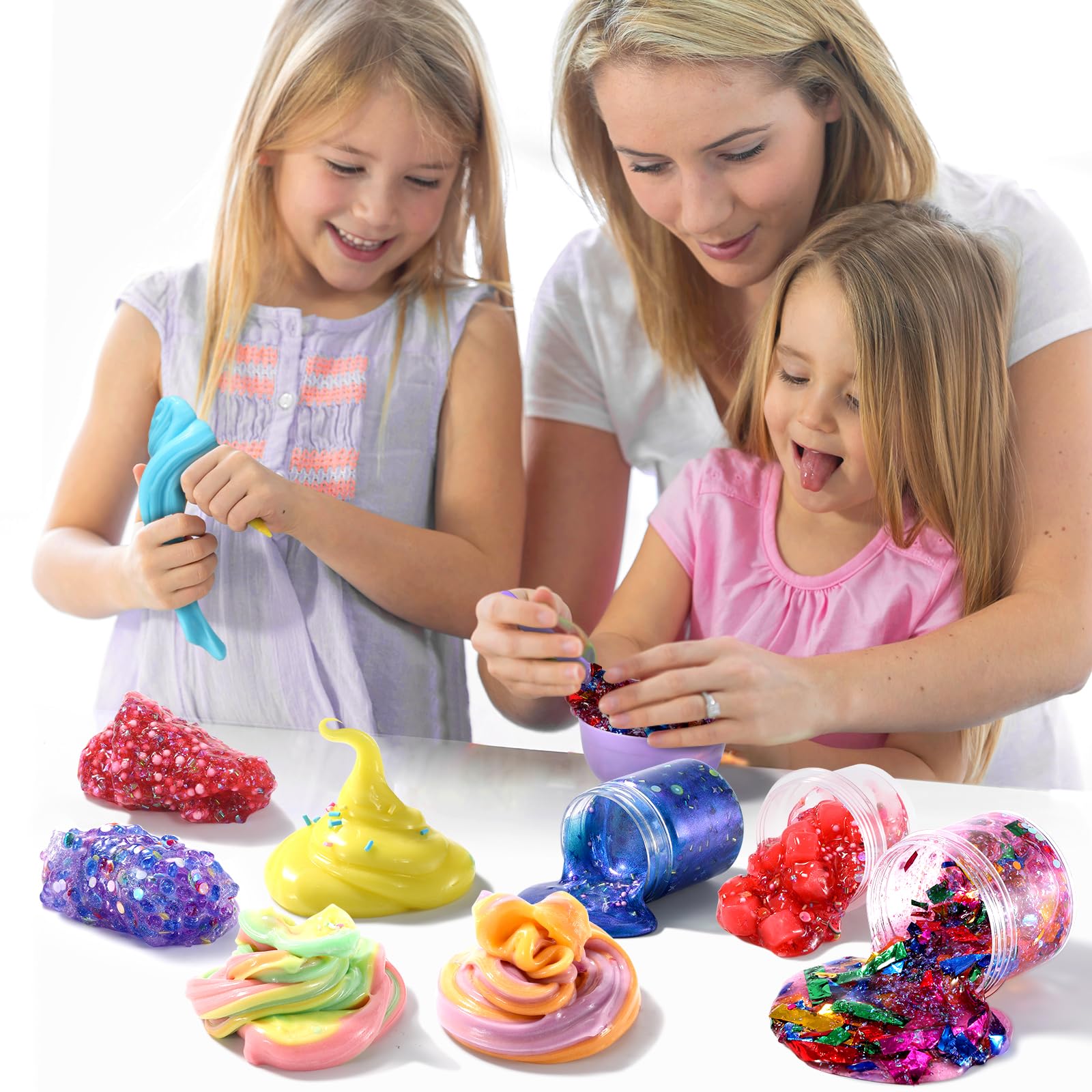 pokujyrt Confetti Slime Kit—glitter confetti for festive slime variations.
