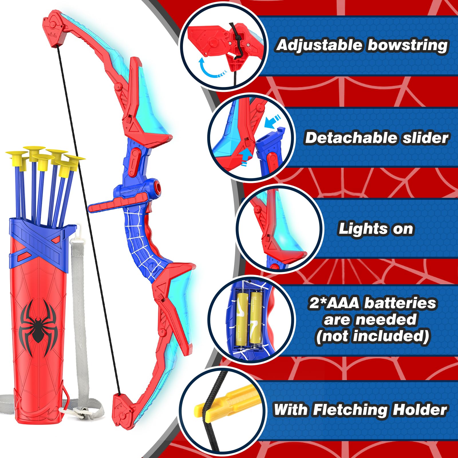 Polkoliye spider quiver keeps arrows within easy reach during play.