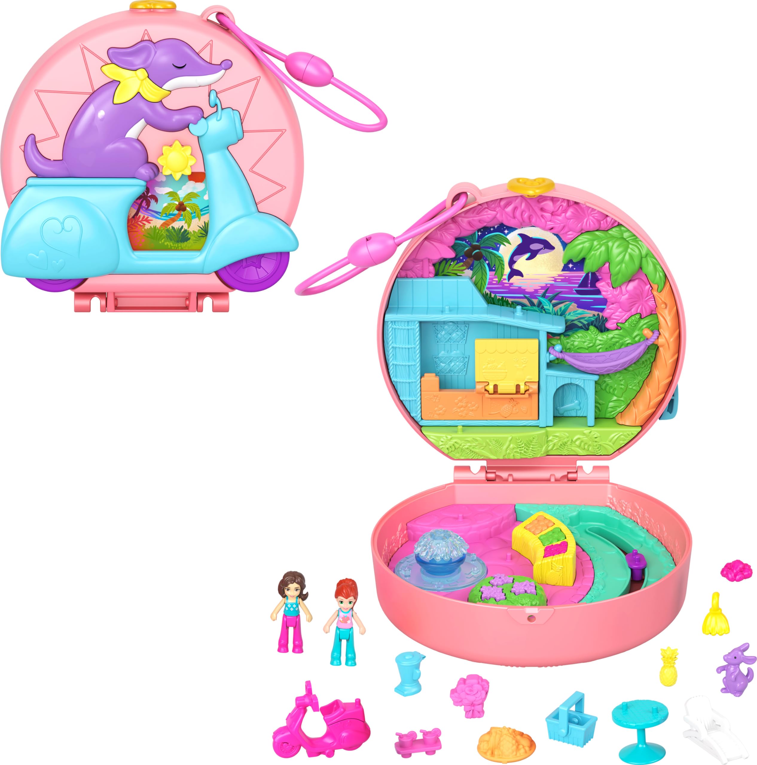 Polly Pocket Adventure Moped Compact exterior puppy for on-the-go imaginative play