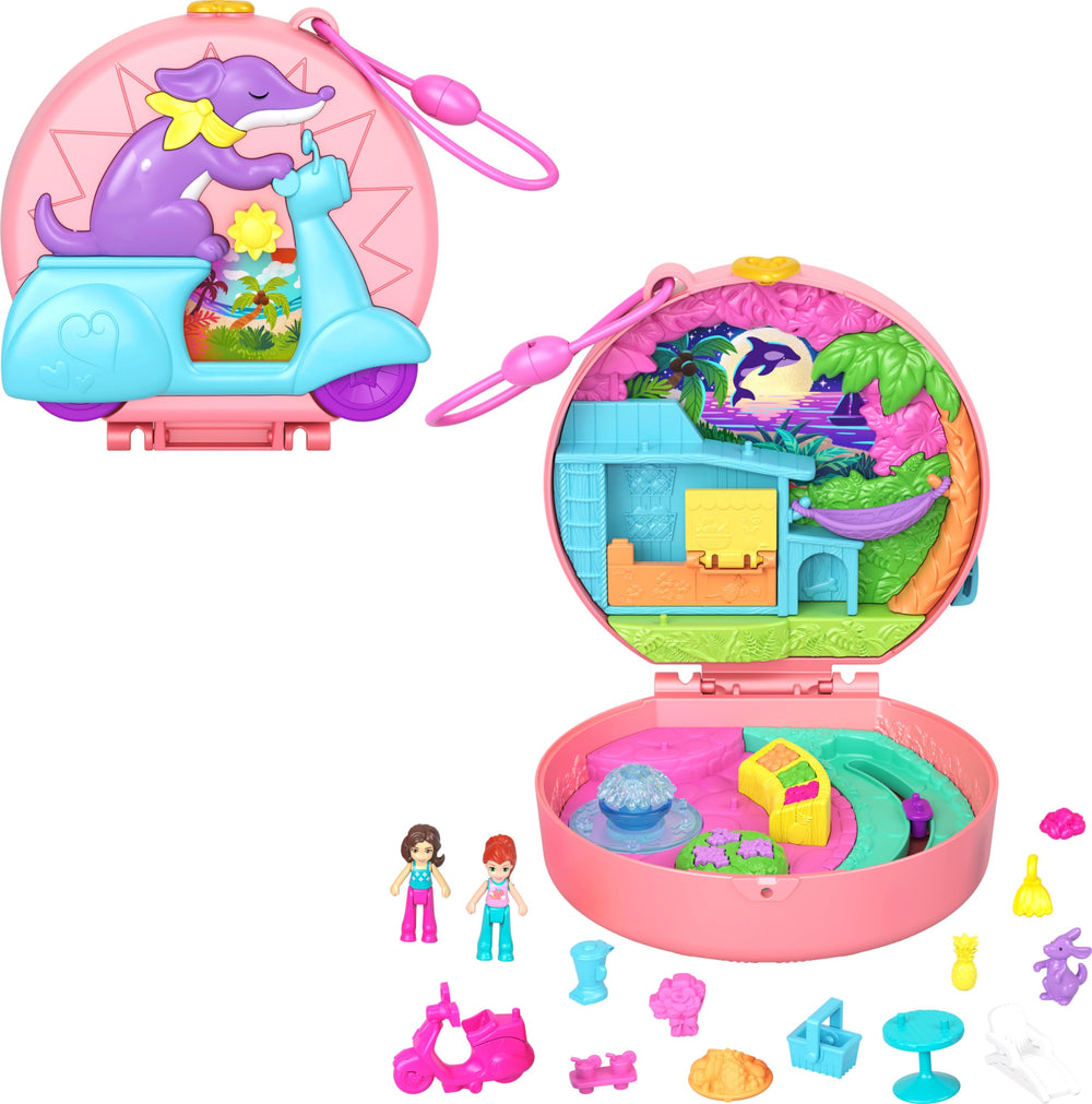 Polly Pocket Adventure Moped Compact exterior puppy for on-the-go imaginative play