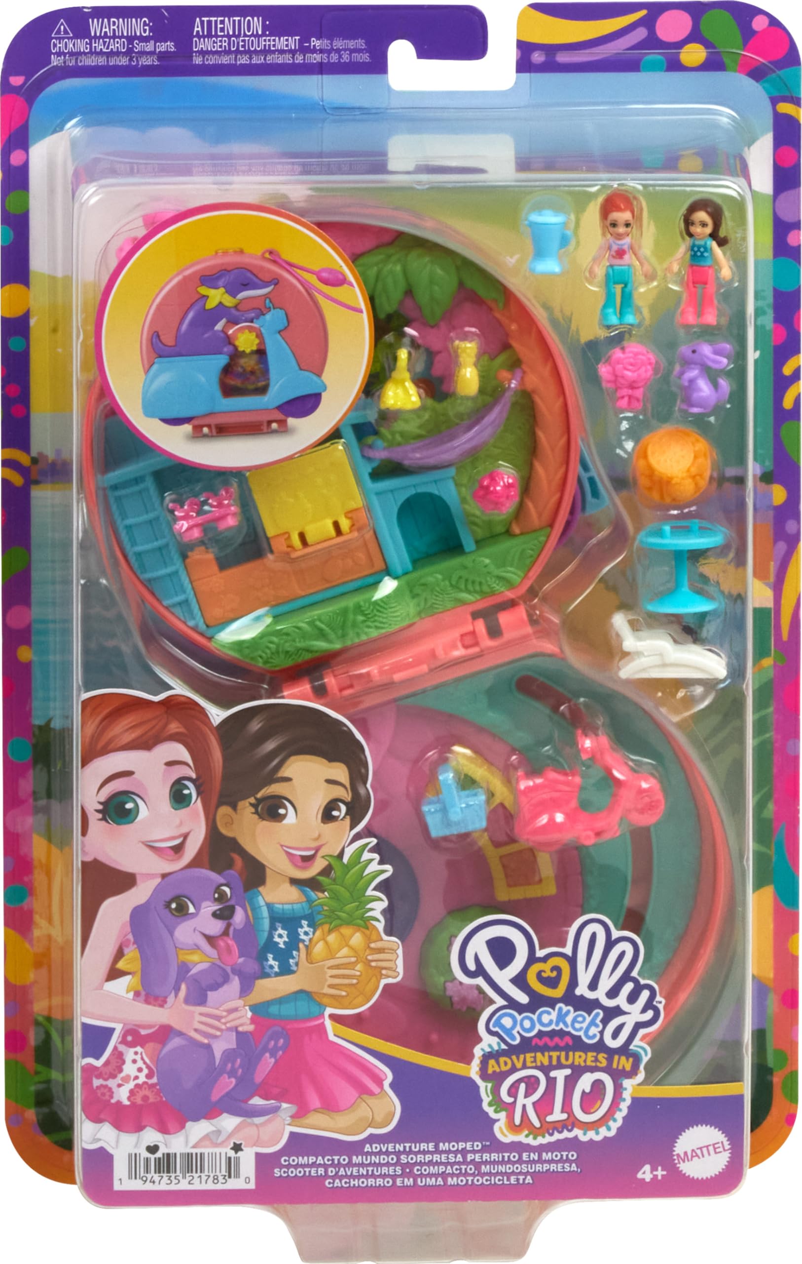 Polly Pocket Adventure Moped Compact portable design for adventures anywhere