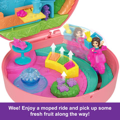 Polly Pocket Adventure Moped Compact snack bar and hammock for beach-town scenes