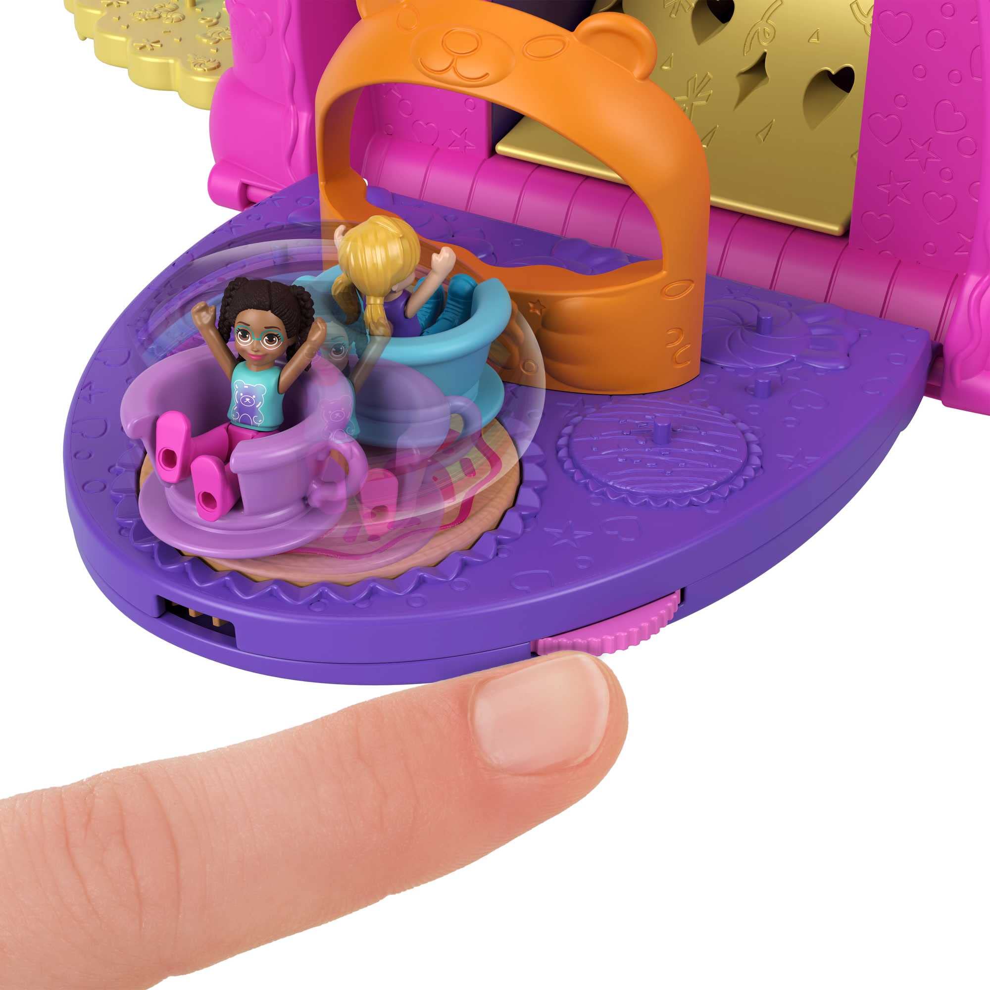 Polly Pocket Gumball Bear playset cash register with pop-up receipt aids role play.