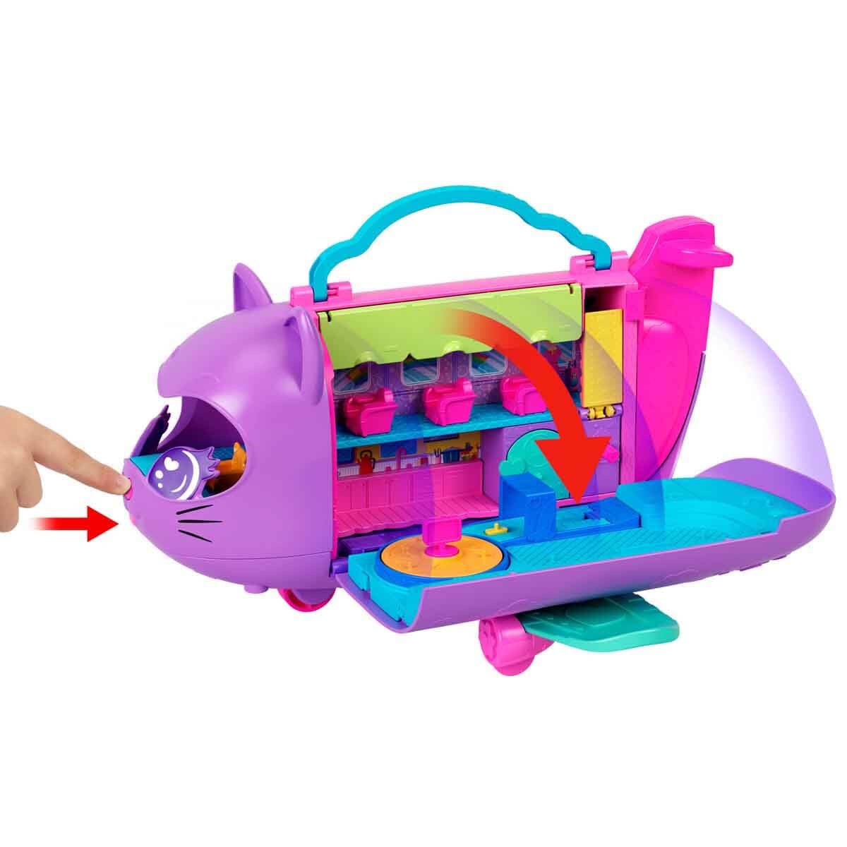 Polly Pocket Kitty Airways multi level aircraft interior for versatile passenger scenes