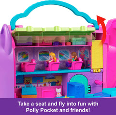 Polly Pocket Kitty Airways snack cart for pretend beverages and treats during flights