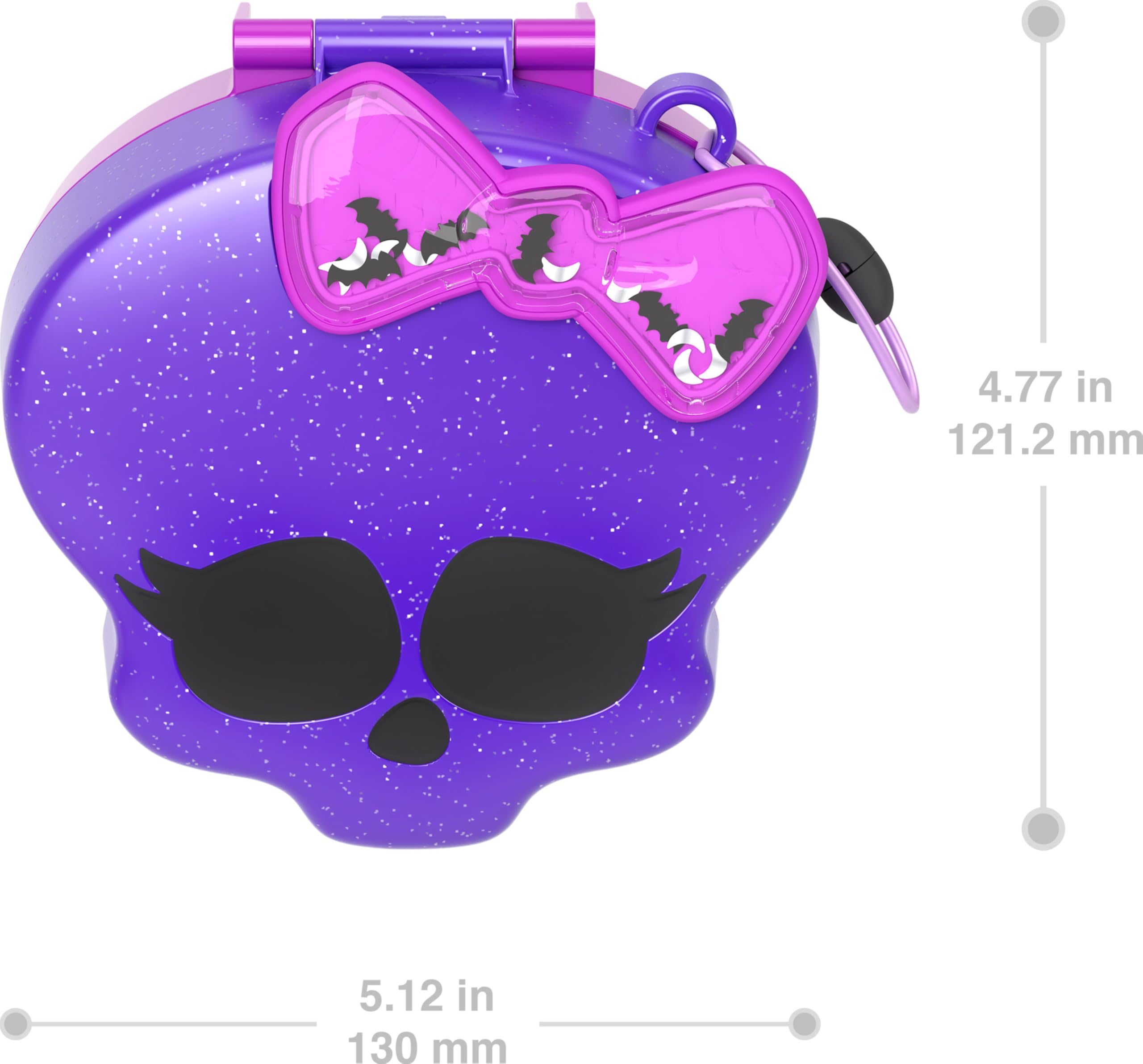 Polly Pocket Monster High playset scare-cessories including furniture and school items.