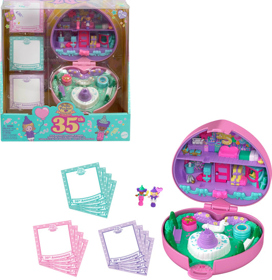 Polly Pocket Partytime Stamper compact front view for nostalgic display and collectibility
