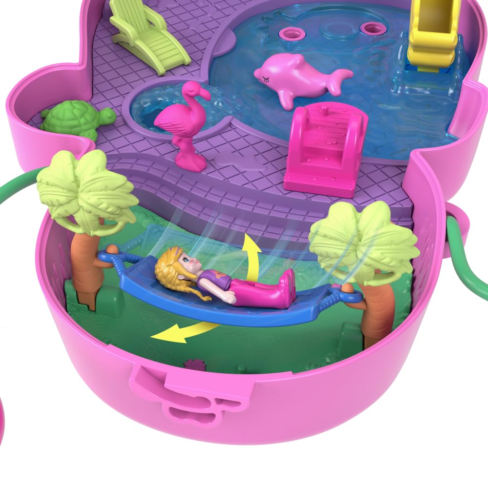 Polly Pocket two-floor house interior offers cozy play spaces.