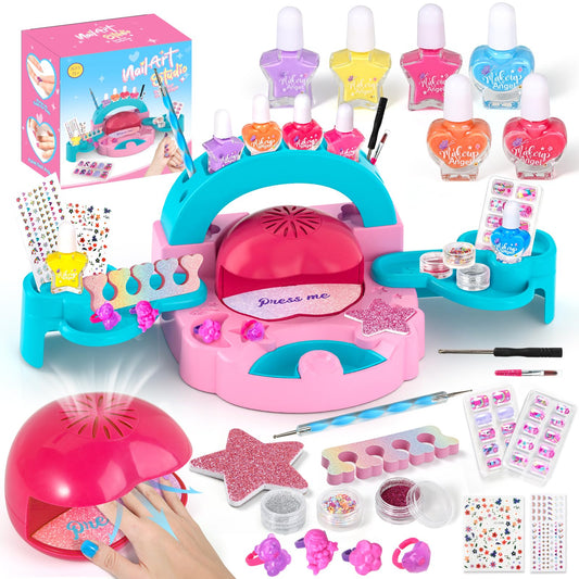 Polokping Kids Nail Art Kit Case for portable, organized fun.