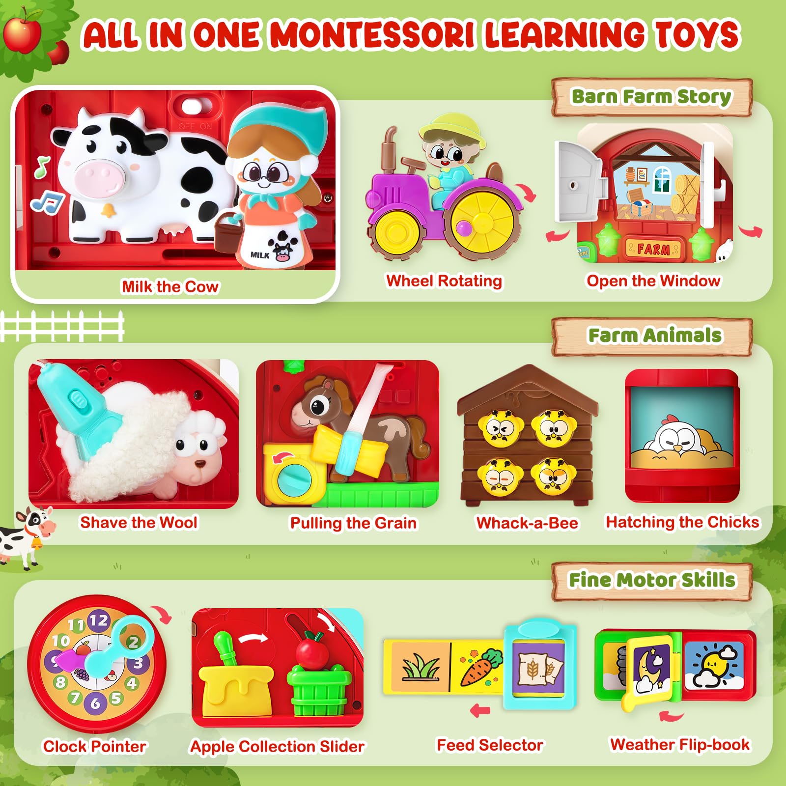 Polokping Farm Busy Board music and lights encourage exploration.