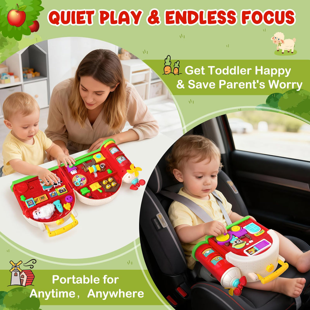 Polokping Busy Board open-close levers reinforce cause-and-effect understanding.