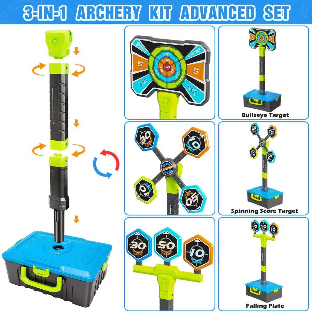 Polokping tip-over plate and ground targets encourage active play.