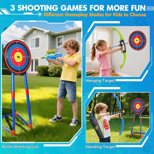 Polokping two-in-one archery toy offering indoor and outdoor play.