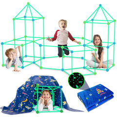 Pomasy 160-piece fort kit with glow sticks for creative indoor play