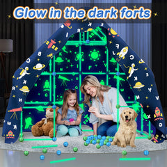 Pomasy glow blanket fort cover creating luminous private space for kids