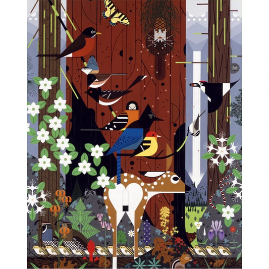 Pomegranate Charley Harper Sierra Range puzzle pieces fit snugly for smooth assembly.