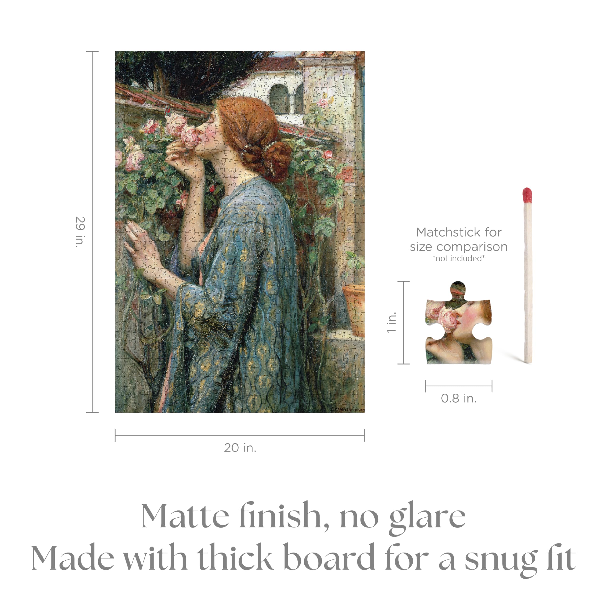 Pomegranate Soul of the Rose Waterhouse puzzle art detail showing matte finish and crisp lines