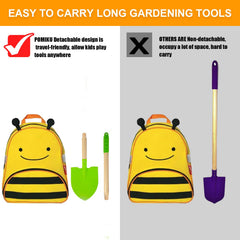 POMIKU rake for neat yard work with kids.