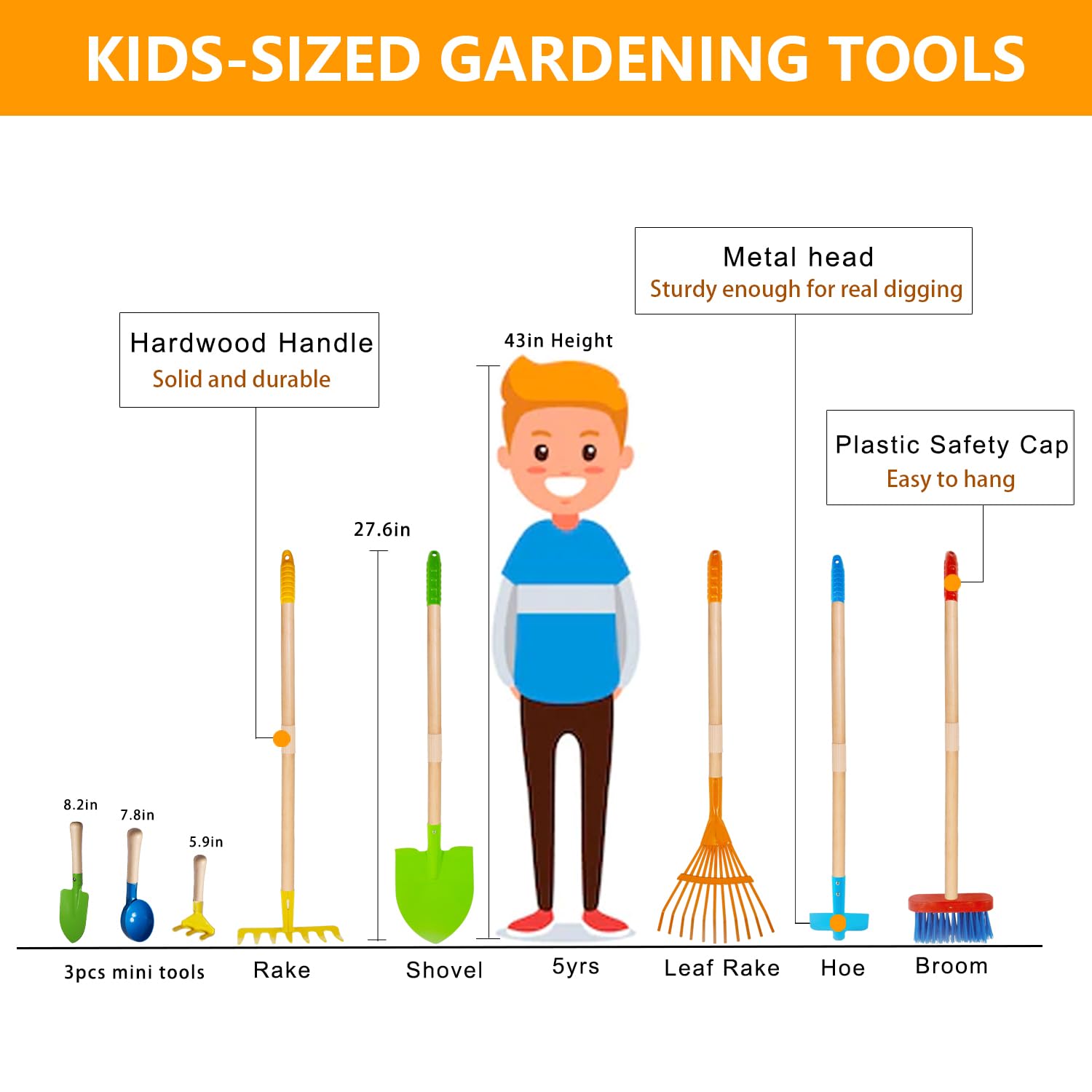 POMIKU kids gardening tools shovel for hands-on digging.