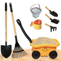 POMIKU kids wagon with beach tools boosts imaginative outdoor play.