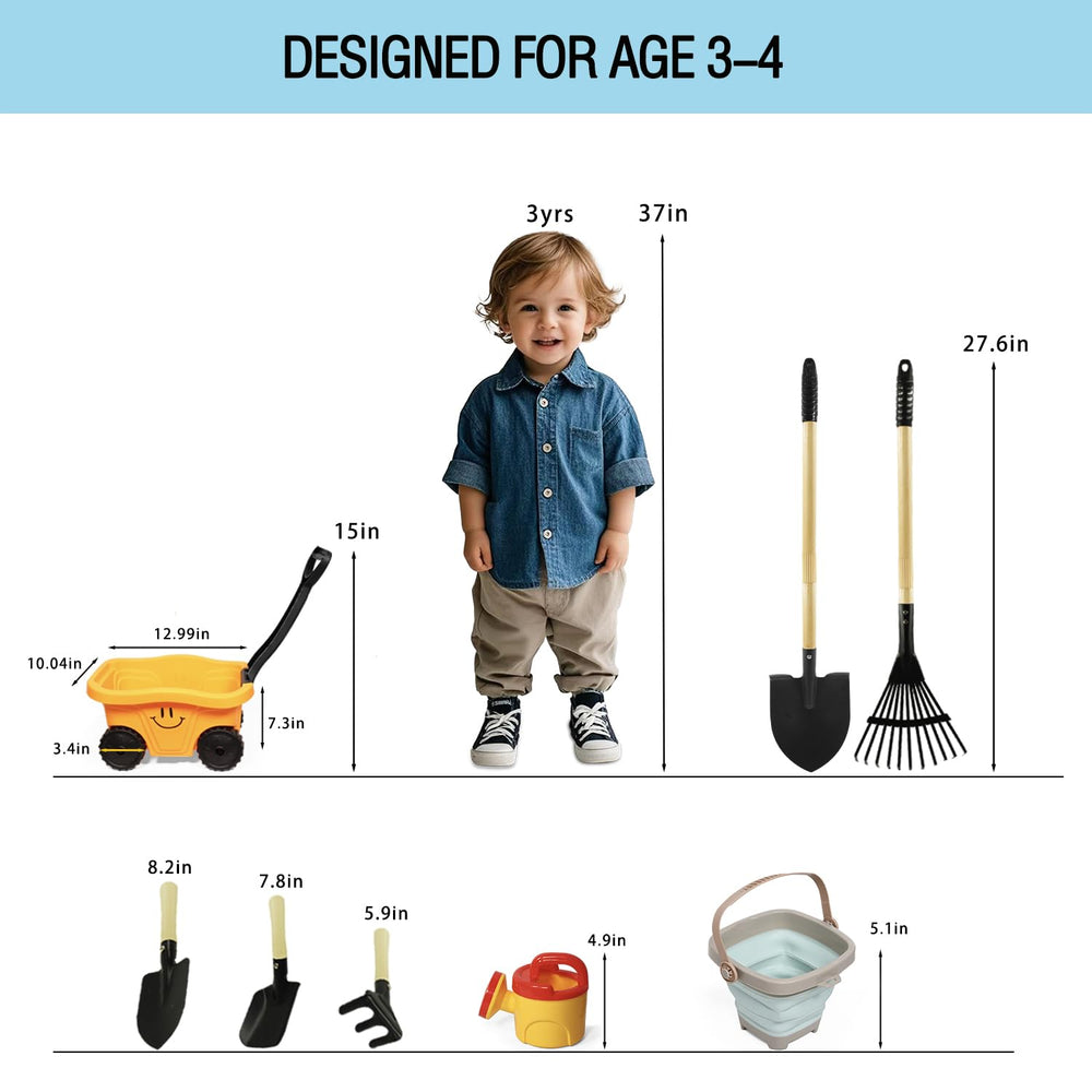 POMIKU digging shovel helps little gardeners explore soil and pretend excavations.