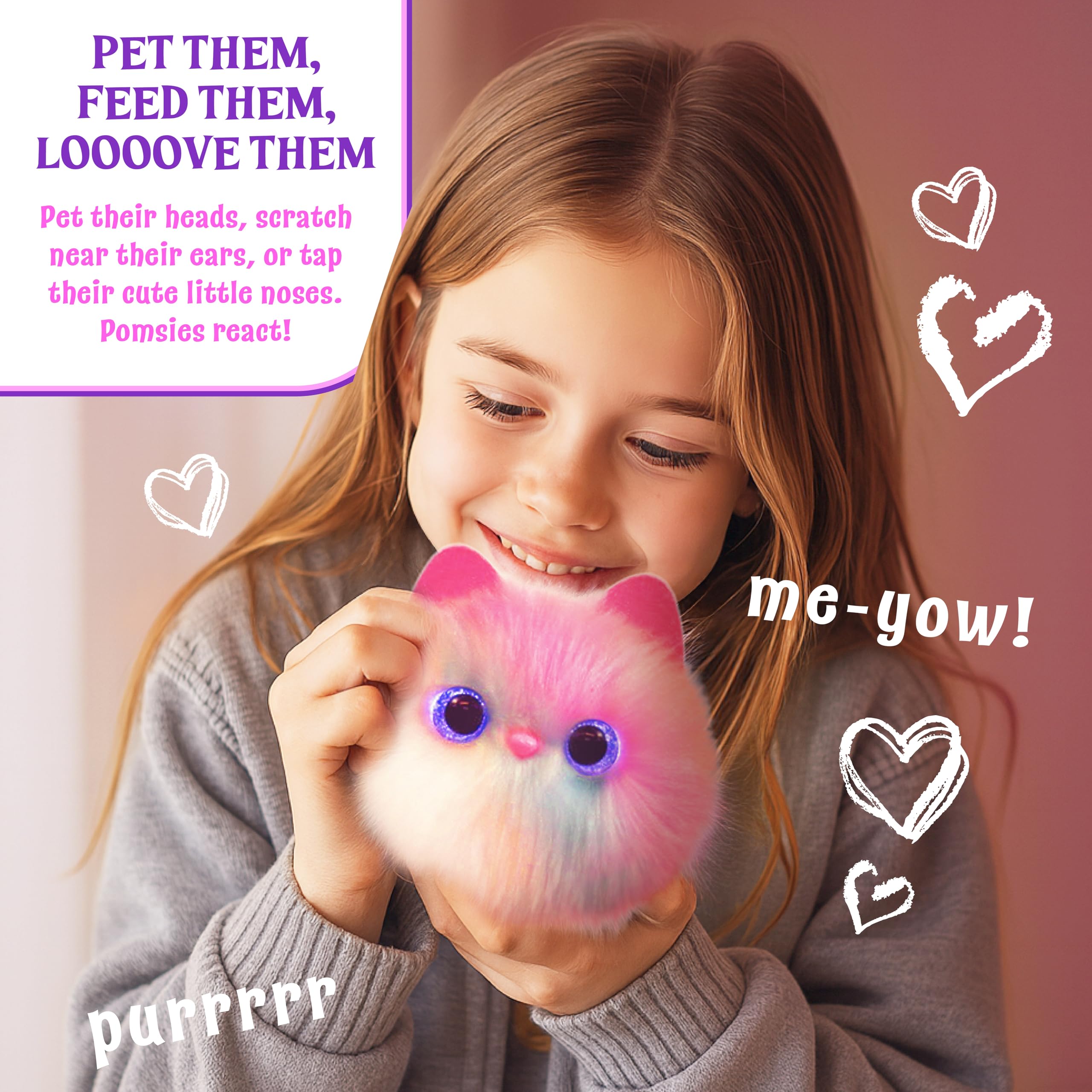 Pomsies Pitch Purrfect Skye connects with other toys for friendly conversations.