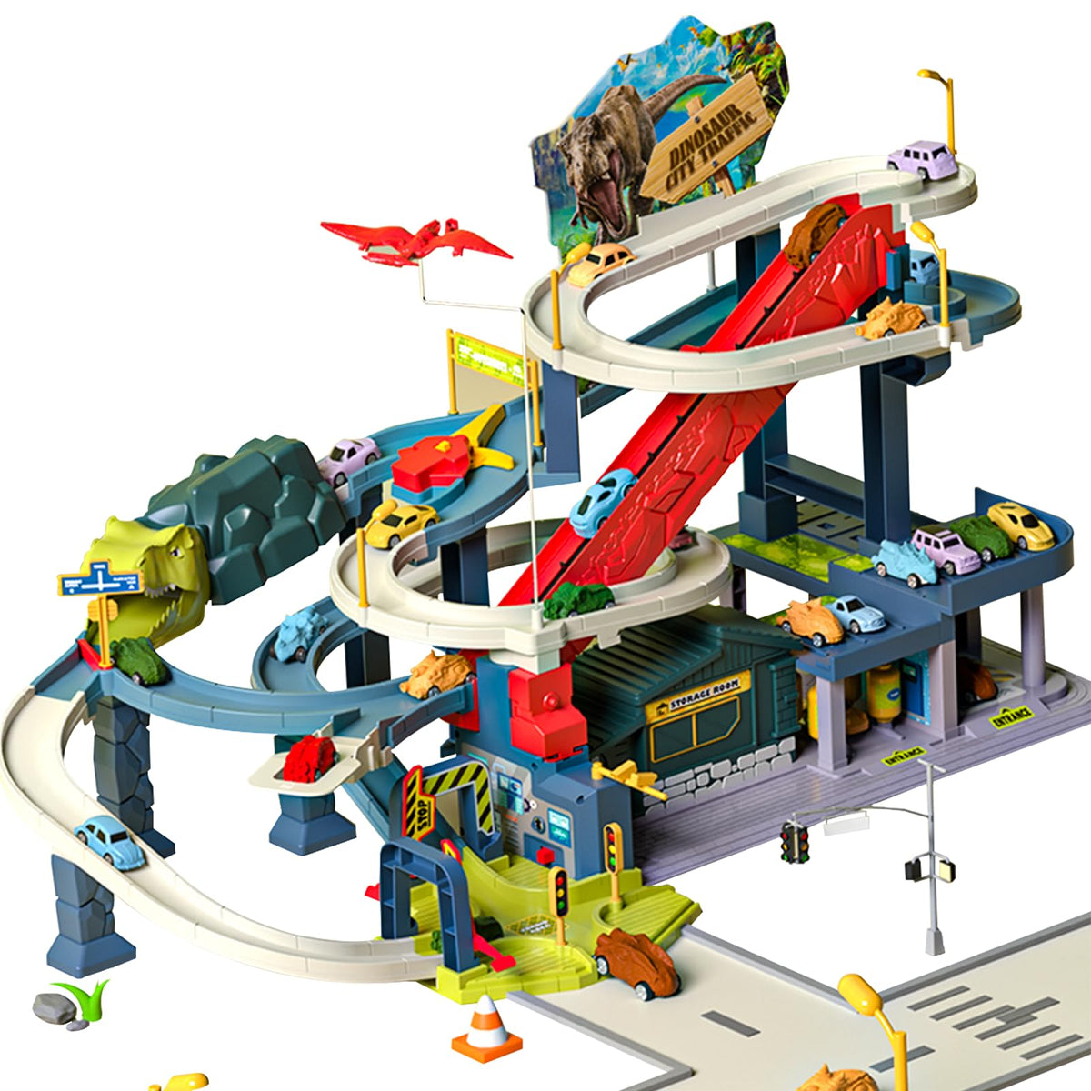 Ponilyer dinosaur track toy assembly scene encourages hands-on learning and creativity