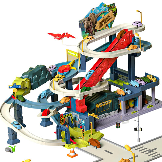 Ponilyer dinosaur track toy assembly scene encourages hands-on learning and creativity