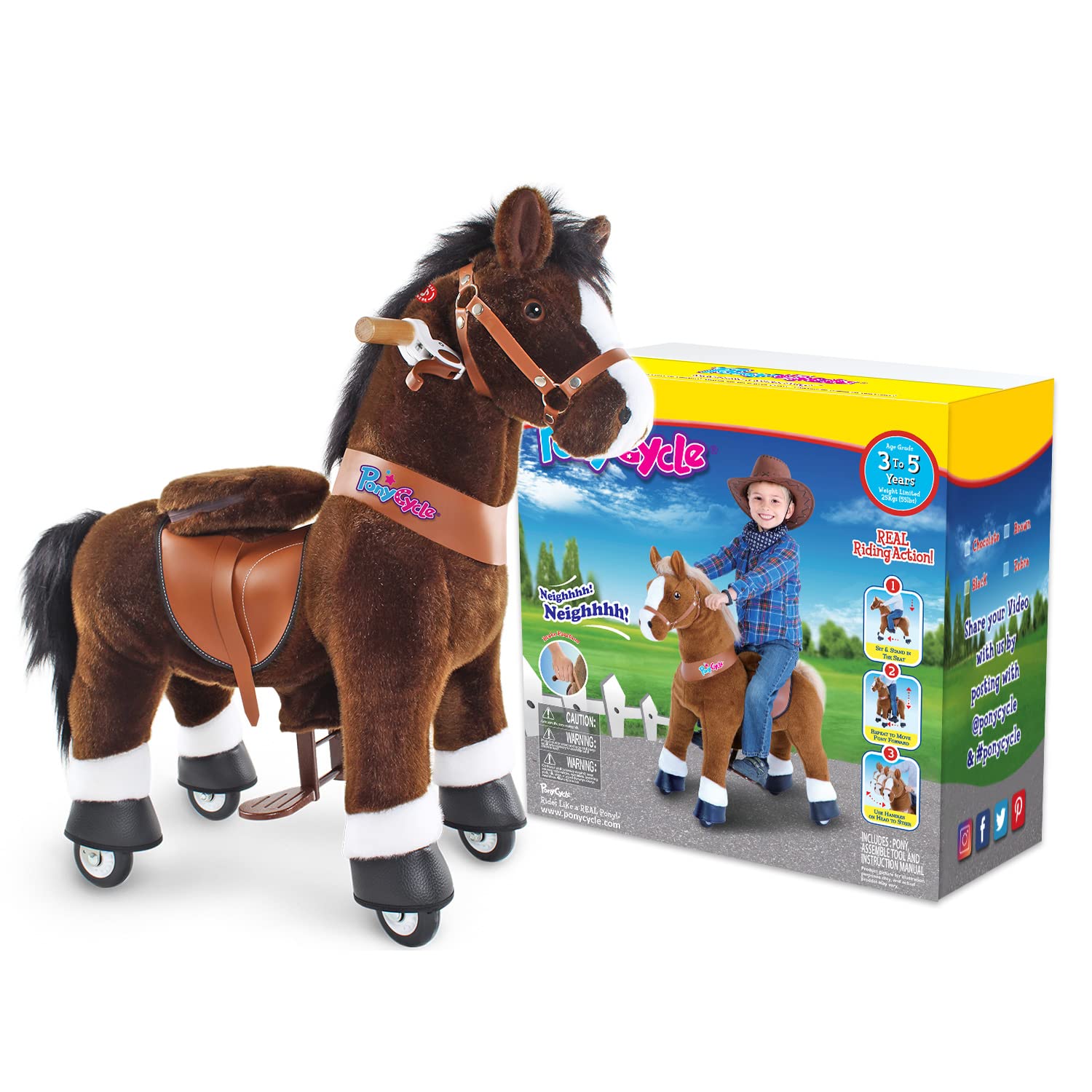 PonyCycle 30-inch ride-on design suits growing kids.