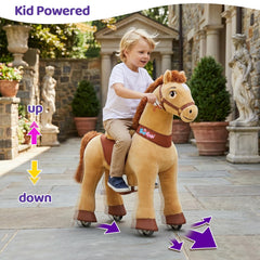 PonyCycle ride-on horse wheel detail; larger contact patch for smoother rides.