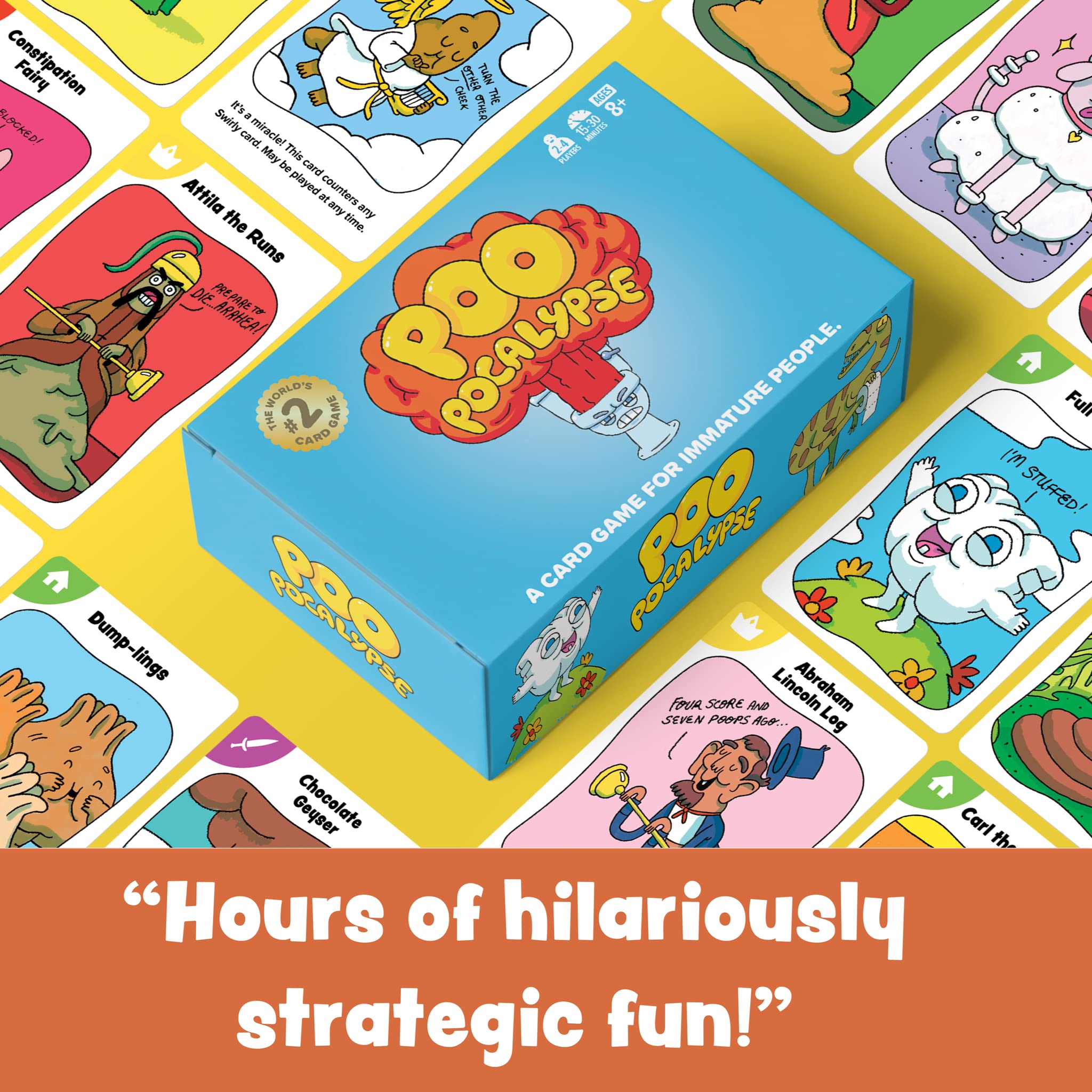 Poo Pocalypse sabotage cards add twists to rounds for extra fun.