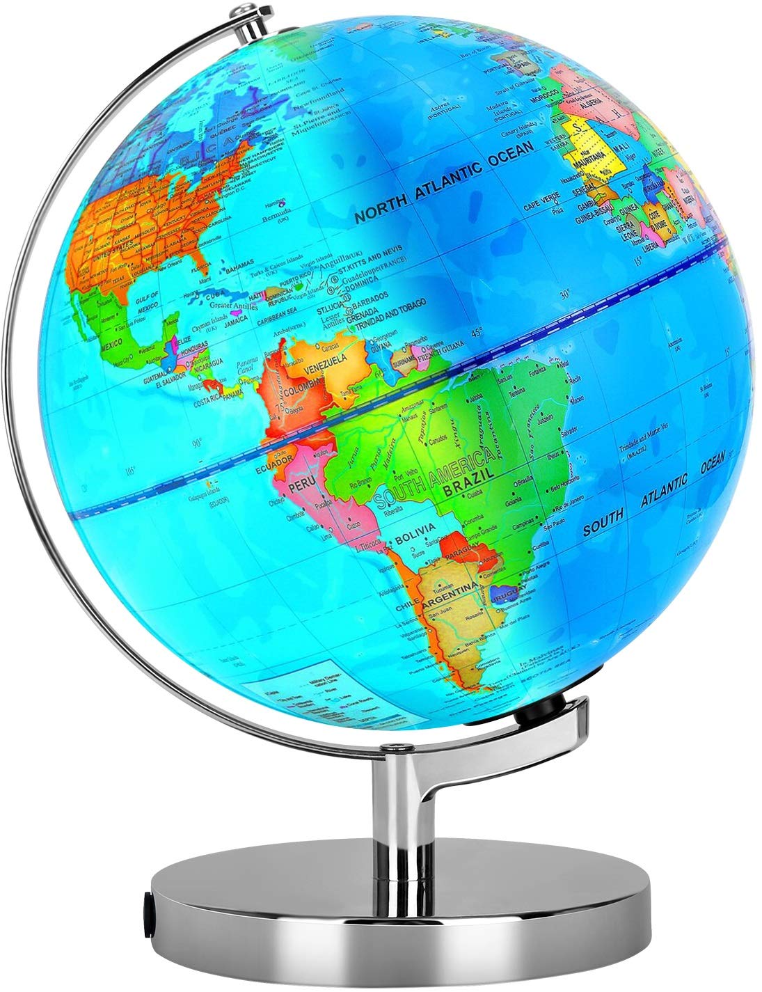 POOCCI 6in1 illuminated globe showing continents and oceans for curious minds
