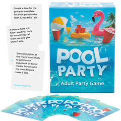 Pool Party waterproof card deck ready for poolside play and laughter.