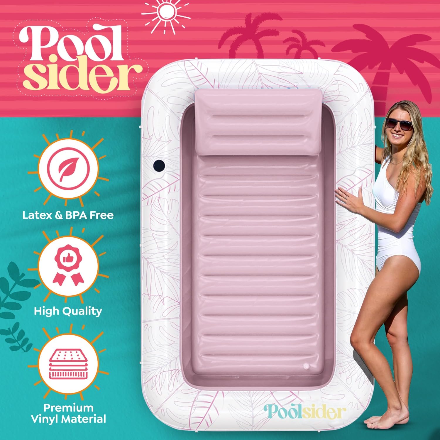 POOLSIDER XL tanning bed for adults offers extra space and 4-in-1 versatility for poolside lounging