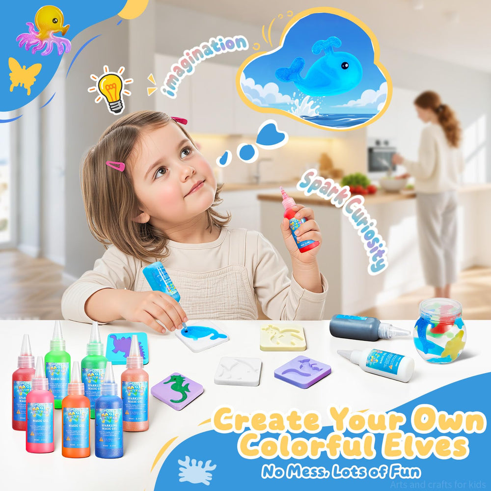 Poonoo luminous gel colors glow softly for night-time play