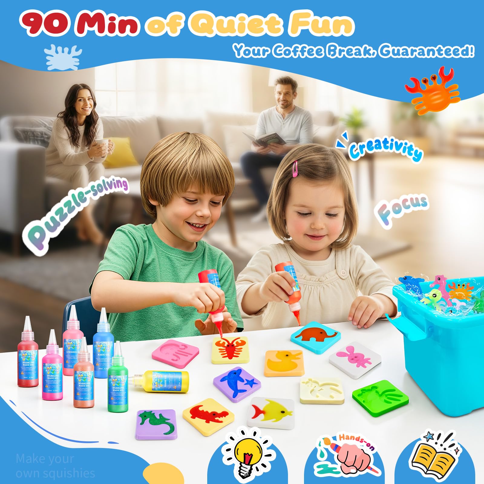 Poonoo sparkling gel colors add shimmer to each aqua pet
