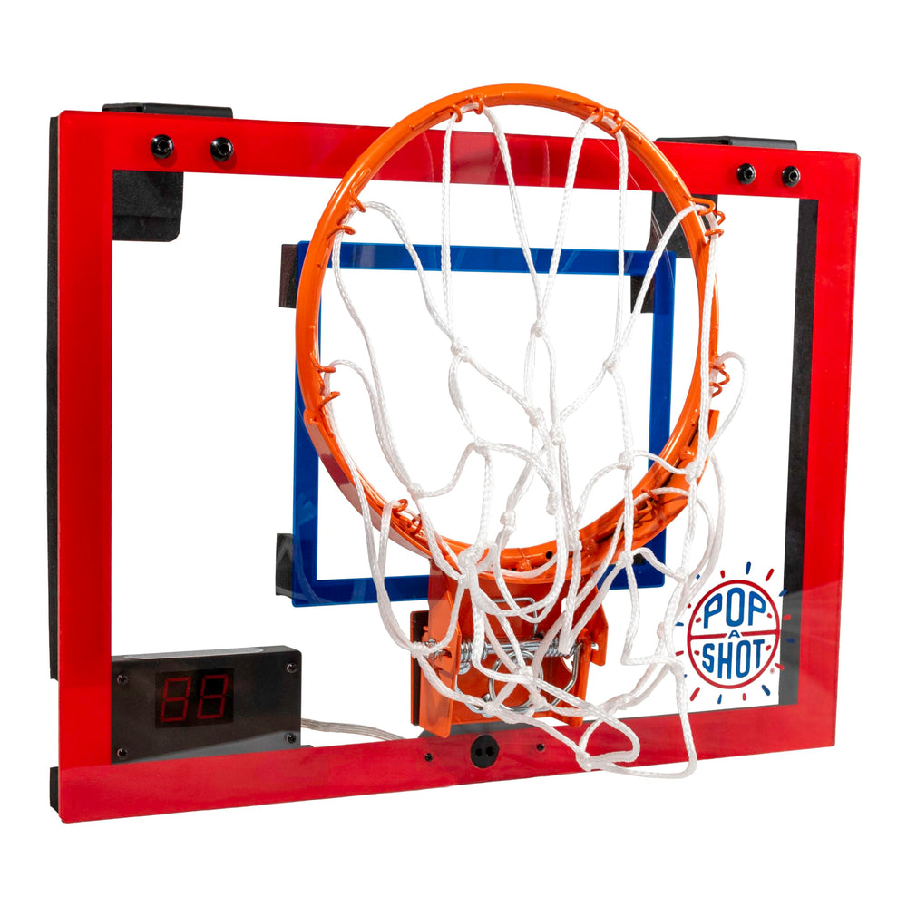 Pop-A-Shot Super Slam breakaway rim handles powerful dunks with bounce-back.