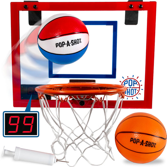 Pop-A-Shot Super Slam over-the-door hoop for quick setup and instant play.