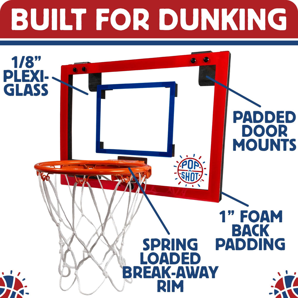 Pop-A-Shot Super Slam shatter-resistant backboard withstands energetic shots.