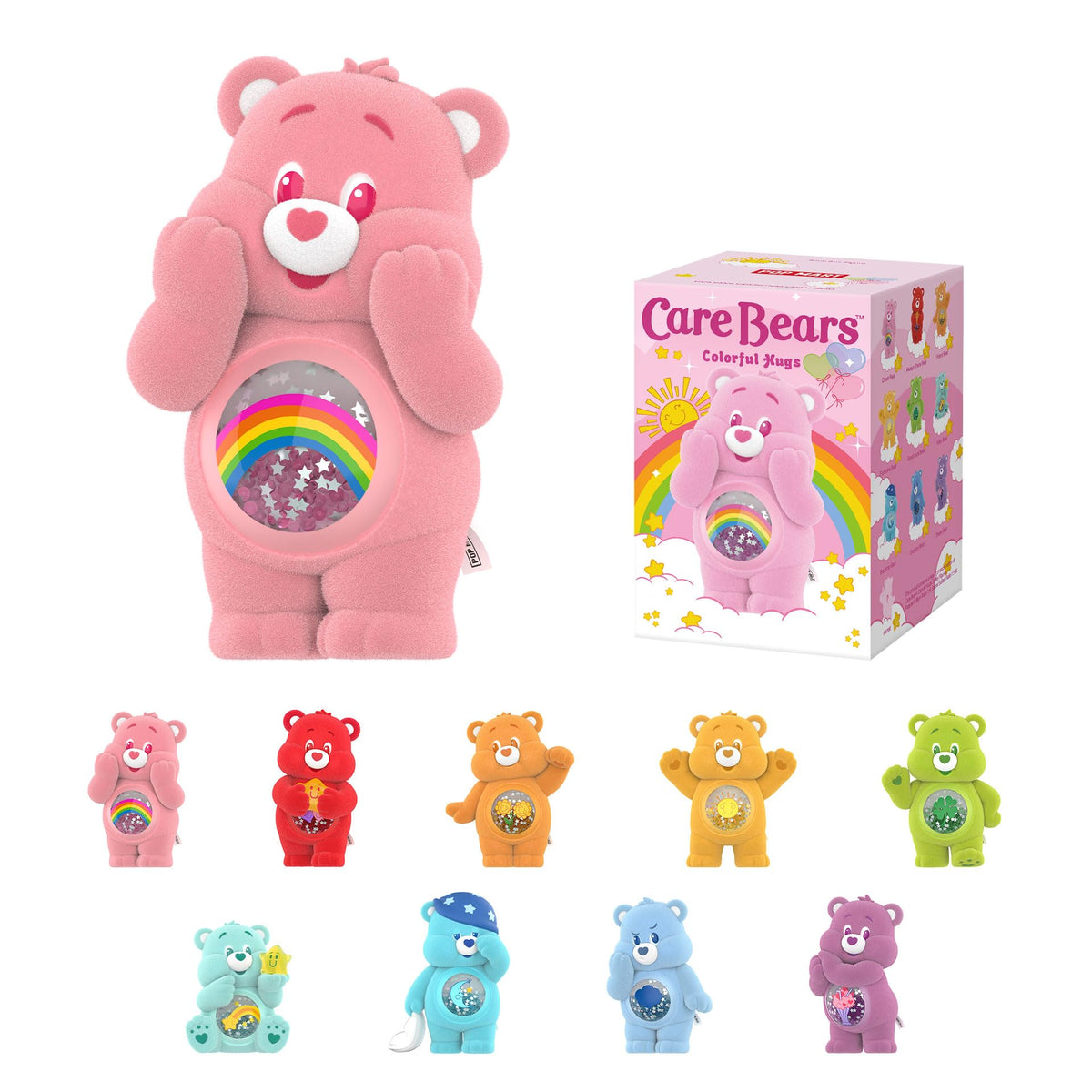 POP MART Care Bears Colorful Hugs blind box figure ready for unboxing and collection.