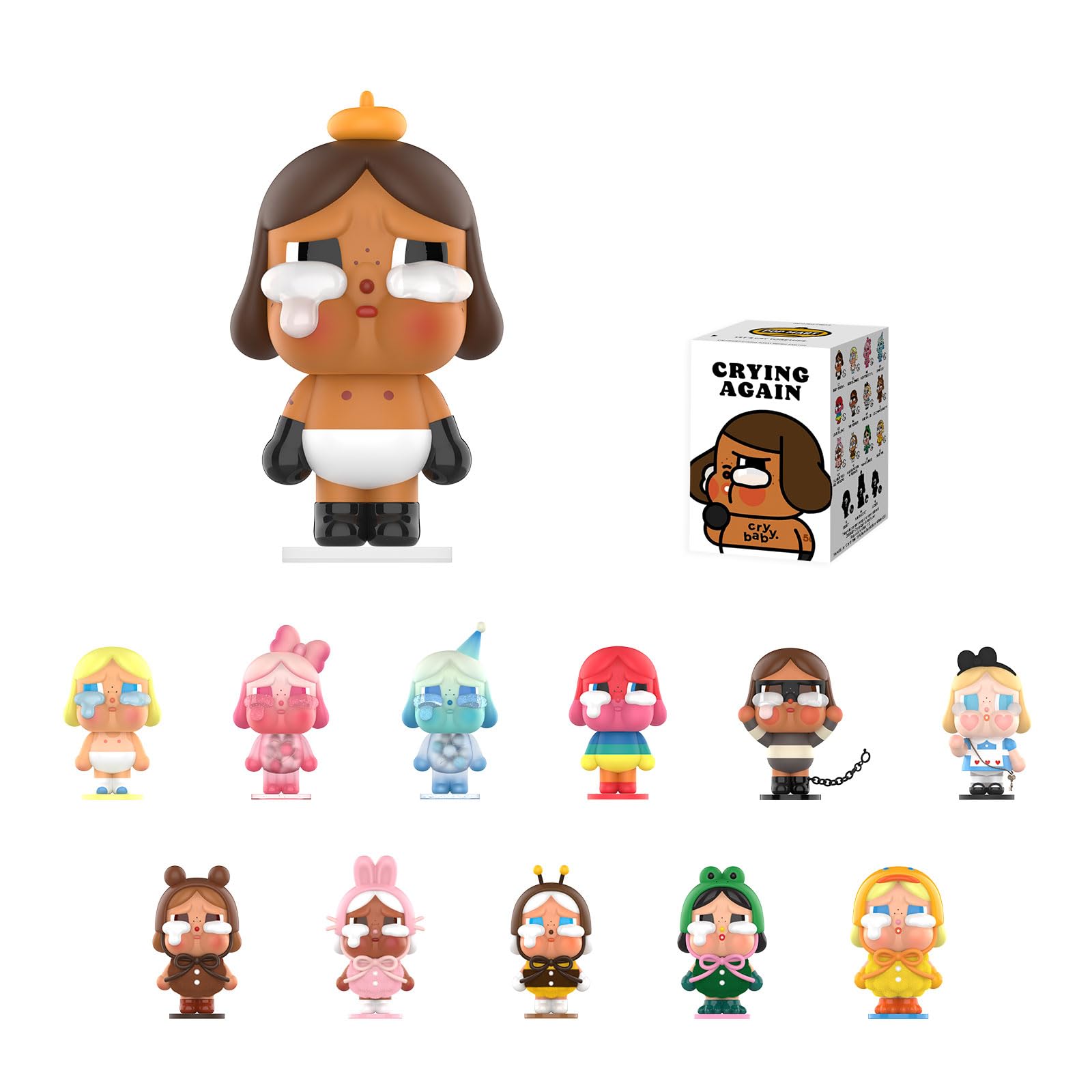 POP MART Crybaby face-pose figure ready for display and collection.