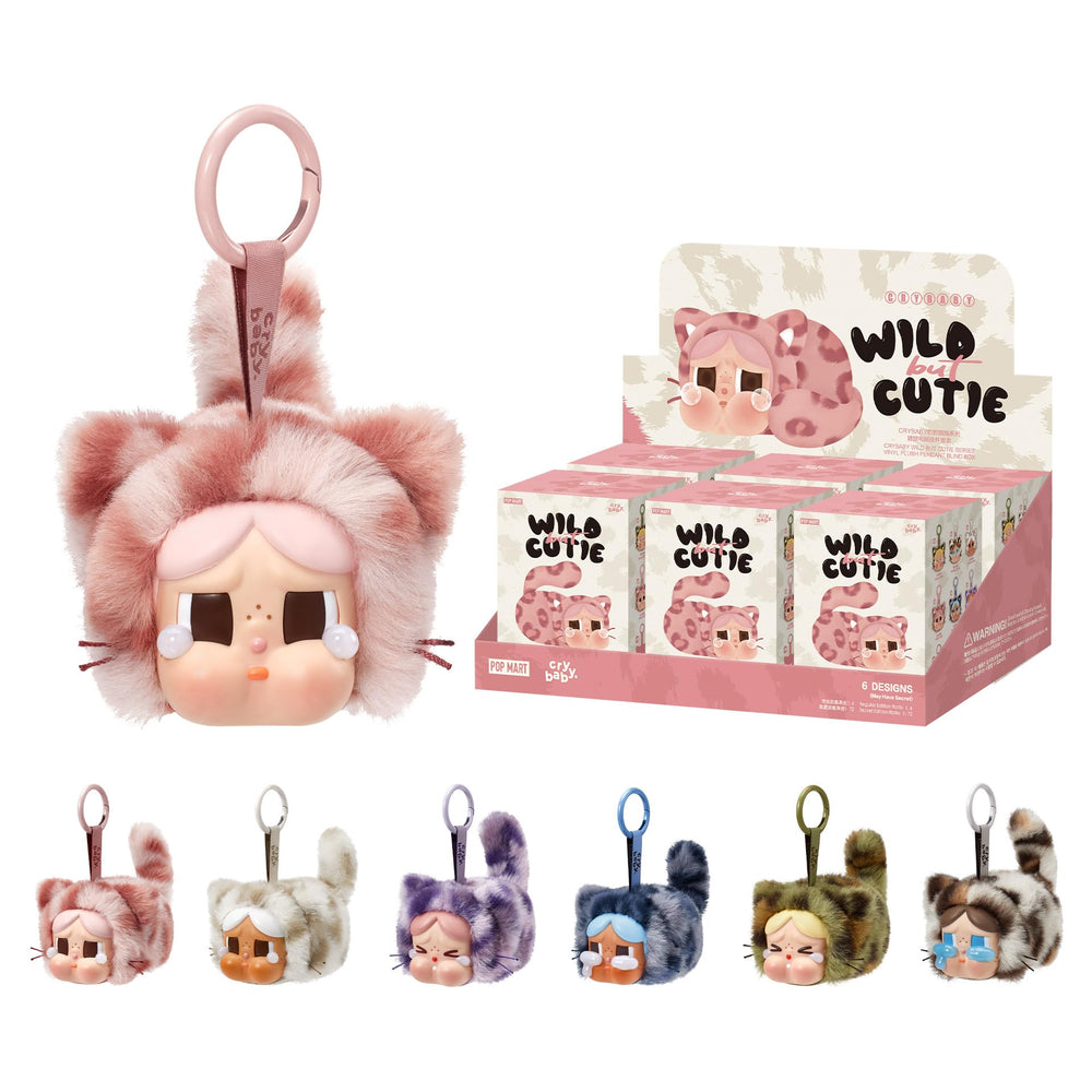 POP MART Crybaby Wild but Cutie pendant box front, collectible design for display.