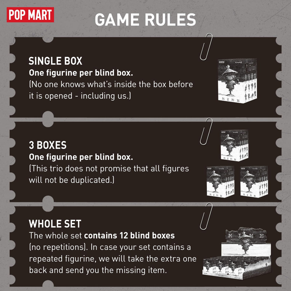 POP MART Hirono blind box packaging highlights mystery and surprise.